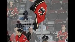 Flames Fan Throws Jersey on Ice