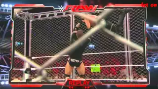 Randy Orton Super RKO on Seth Rollins - Raw 04/20/15