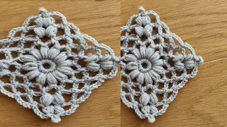 How to crochet a square motif