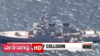 U.S Navy recovers bodies after collision with container ship