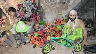 Amazing Process Of Manufacturing Baby Tricycles In Local Factory || Cycle Manufacturing Process