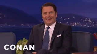 Twitter Hates Mustache-Free Nick Offerman | CONAN on TBS