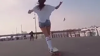 Korean Longboarding girl Hyo Joo skating to Kero's  So Seductive  viral video