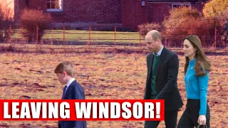 SPOTTED leaving Windsor! GEORGE, CHARLOTTE and LOUIS accompany CATHERINE and WILLIAM to Norfolk