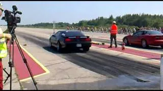 Pontiac Trans AM GTA VS Chevy Camaro 1/4mile drag race