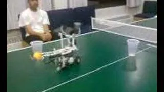 Robot playing beer pong