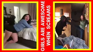 Scare Cam Girls Reaction 2021 : Try Not To Laugh | SR#10