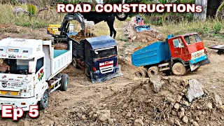 AMAZING RC TRUCK CONSTRUCTIONS ( ROAD Ep5 ) VOLVO CAT KAMAZ HINO MAN MISUBISHI TOP RC TRUCK ACTIONS.