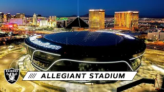 Allegiant Stadium Redefines Las Vegas Skyline With Night-Time Flyover | Las Vegas Raiders