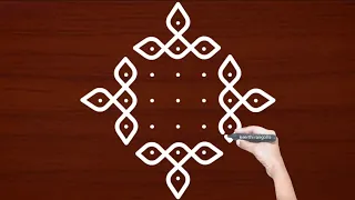 7×1 dots rangoli for diwali 231 || chukkala muggulu