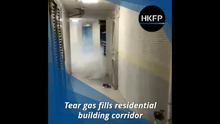 Police tear gas fills residential building corridor in Hong Kong