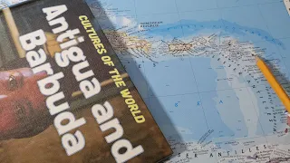 ASMR ~ Antigua and Barbuda History & Geography ~ Soft Spoken Map Tracing Tingly Page Turning