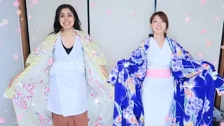 Una Japonesa nos enseña a ponernos la Yukata o Kimono