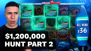 $1200000 BONUS HUNT OPENING - Part 2 🎰 60 Slot Bonuses - Razor Shark, Gold Volcano & Stack'Em