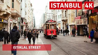 Istiklal Street In Istanbul Walking Tour 15 November 2021|4k UHD 60fps