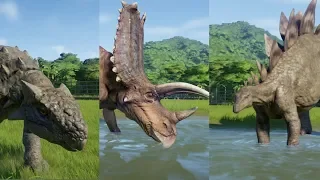 Ankylosaurus, Pentaceratops And Stegosaurus Destroys Henry Wu Dinosaur Reinforcement - JWE