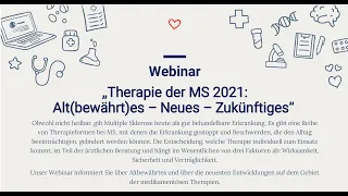 Multiple Sklerose-Therapie 2021: Alt(bewährt)es – Neues – Zukünftiges