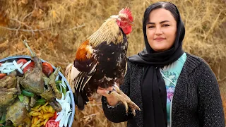 Cooking local chicken meat in the village of Iran,village lifestyle of iran #villagevlog