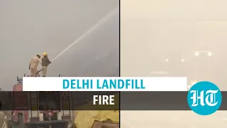 Delhi landfill fire rages for over 12 hours as pollution drives Covid spike