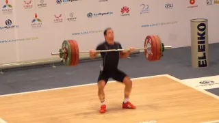 Almaty 2014 Men 62 kg Vladimir Urumov clean and jerk 152 kg