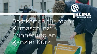 Postkarten für mehr Klimaschutz als Erinnerung an Kanzler Kurz