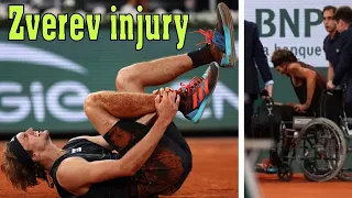 Alexander Zverev 🇩🇪 was seriously injured at the French Open.