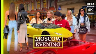 🔥 Hottest Evening Life, Russia Moscow 🔥 City Walk Tour With Russian Peoples 4K HDR