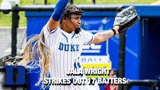 Duke's Jala Wright's Record-Setting 17 Strikeouts