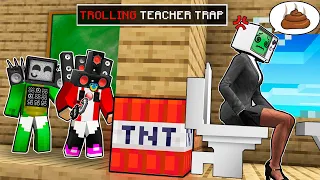 JJ & Mikey TROLLING Scary TV TEACHER in Minecraft - Maizen