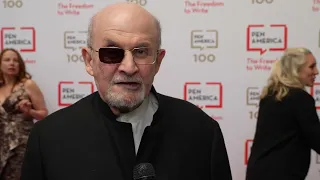 Salman Rushdie Interview on PEN America Literary Gala Red Carpet