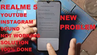 Realme 5 youtube / instagram sound not working problem solution 100% done .