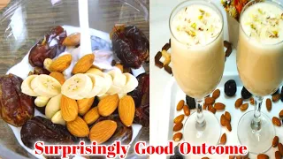 Almonds Date Milk Shake | Add milk to dates, nuts, bananas & you will be surprised with the result