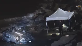 1 killed, driver arrested for alleged DUI after pushing cars off PCH onto beach