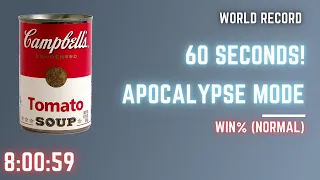 60 Seconds! Speedrun: Apocalypse (normal) - win% 08:00:590