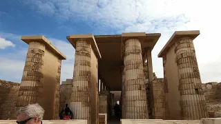 Roofed Colonnade corridor leading onto complex of the step Pyramid of Djoser, Saqqara Egypt