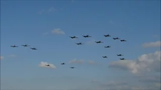 Amazing 17 Spitfire Fly over IWM Duxford Sept 2015