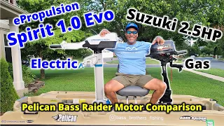 Pelican Bass Raider Motor Comparison {ePropulsion Spirit 1.0 Evo vs Suzuki 2.5HP}