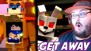 "Get Away" | Minecraft FNAF SB Animated Music Video (Song By TryHardNinja) FNAF SONG REACTION!!!