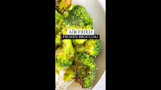 Air Fried Frozen Broccoli (quick + healthy) #shorts #airfryerrecipes