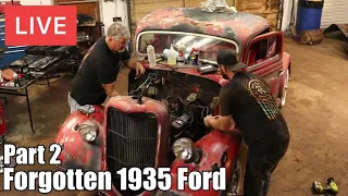 Part 2 LIVE Forgotten 35 Ford Truck| Will It Run & Drive After YEARS| Previously Locked Up| RESTORED