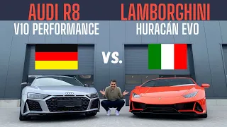 Germany vs. Italy | Audi R8 V10 performance vs. Lamborghini Huracán EVO | 1,260 hp