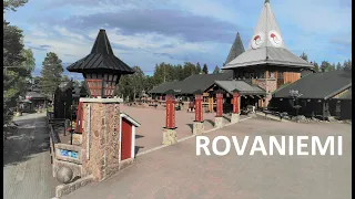 Rovaniemi in Lapland Finland by air in summer - Arctic Circle hometown of Santa Claus drone filming