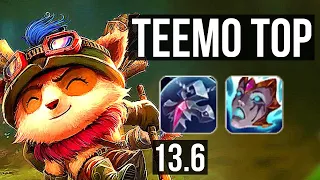 TEEMO vs NASUS (TOP) | 4/0/7, 2.6M mastery, 500+ games | KR Master | 13.6