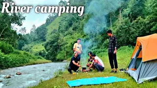 River camping and cooking | group camping with friends @campingwithmohit #rivercamping