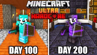 I Survived 200 Days in Minecraft Ultra Hardcore... Here's What Happened