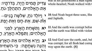 Noach (Genesis 6:9-11) in Hebrew
