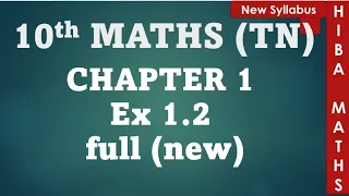 10th maths chapter 1 exercise 1.2 full answers new tn samacheer hiba maths