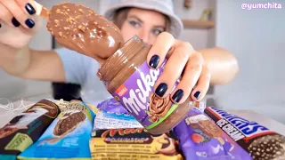 МУКБАНГ • МОРОЖЕНОЕ • сникерс милка БАУНТИ milka Mars sweets & eating асмр (ASMR MUKBANG) сладости