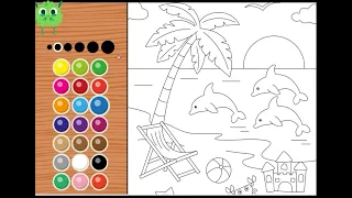 Comment dessiner une plage 🏖️⛱️  | Pour Enfant | Dessin pour les petits enfants