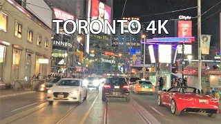 Toronto 4K - Night Drive - Driving Downtown - Canada